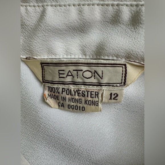 Vintage Eaton Secretary Peter Pan Collar Pleated Blouse Ruffle cuffs 12 - Picture 5 of 6